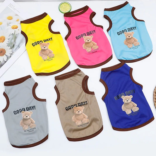 Cartoon Bear Dog Clothes Cute Cotton Dog T-shirt