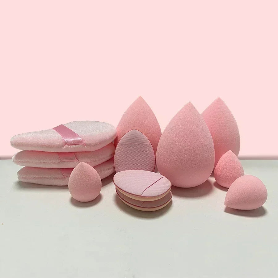 12/14Pcs Makeup Sponge Blender Beauty Egg with Storage Bottle Cosmetic Puff Foundation Sponges Powder Puffs