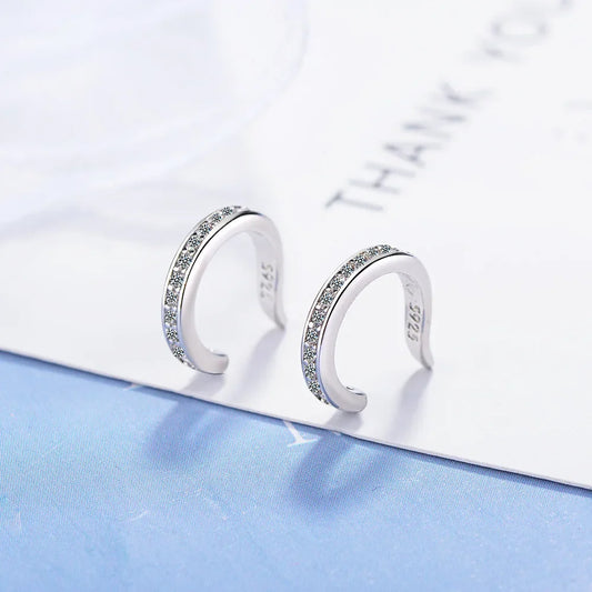 925 Sterling Silver / Gold Ear Cuff CZ earrings No Pierced for Women