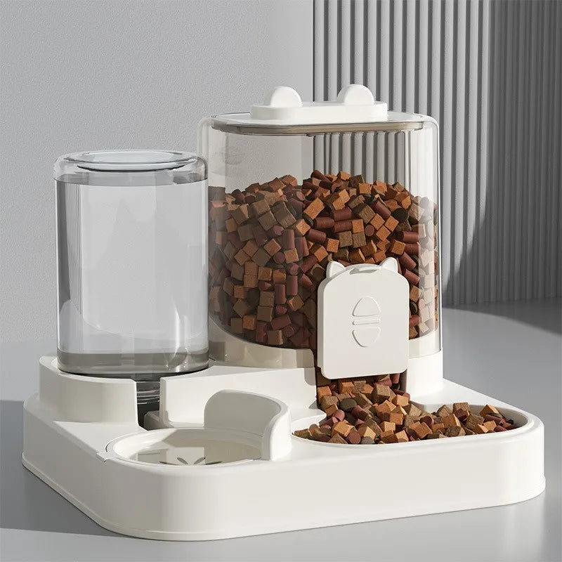 Cat automatic feeding water feeder dog bowl two-in-one water dispenser