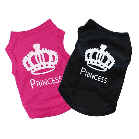 Princess Crown Dog Shirts Vest for Small Dogs