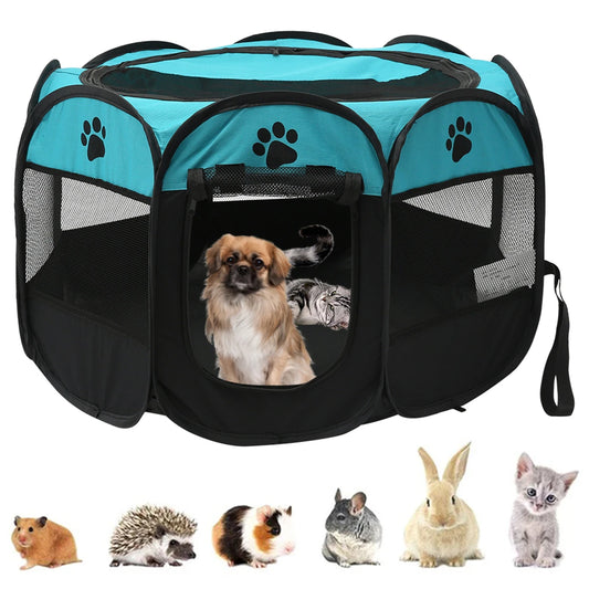 Folding Pet Tent Dog House Camping Accessories Pet Cage Octagonal