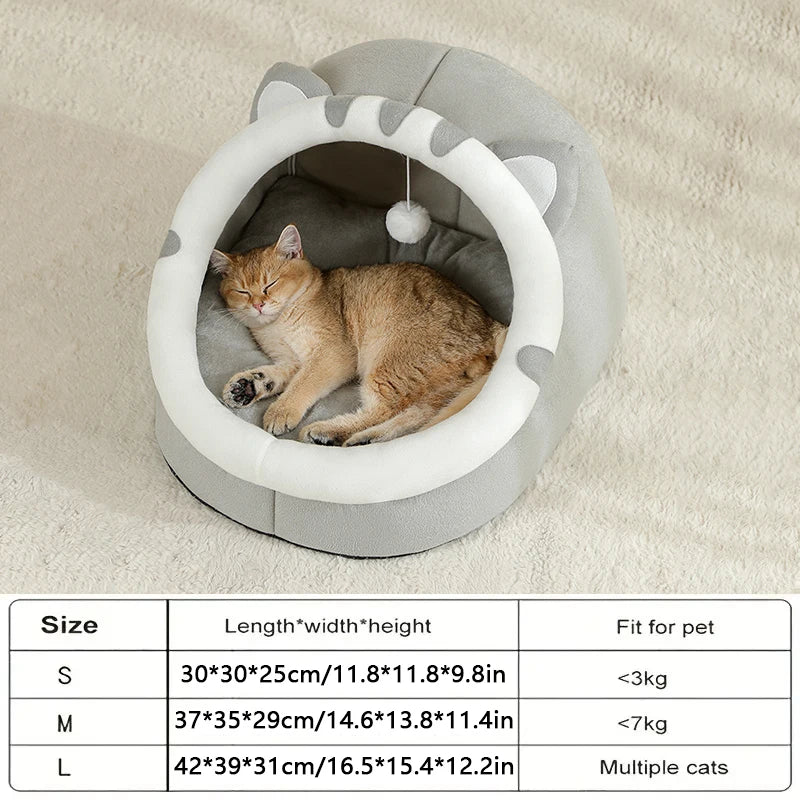 Super Cute Cat Bed Warm Pet House Kitten Cave Cushion Cat House Warm Sleeping Dog Basket