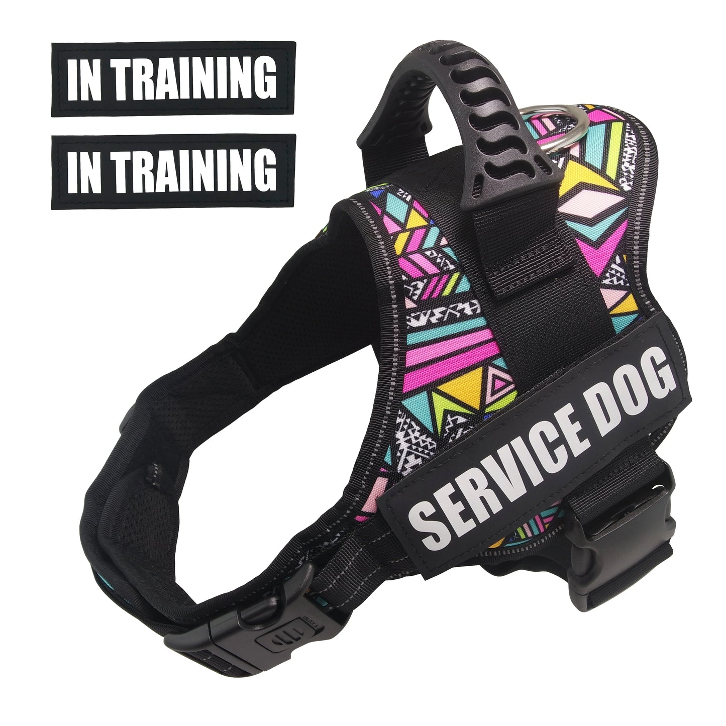 Pet Dog Harness Service Dog And Emotional Support Harness Vest With Removable Reflective Patches For Large Medium Dogs