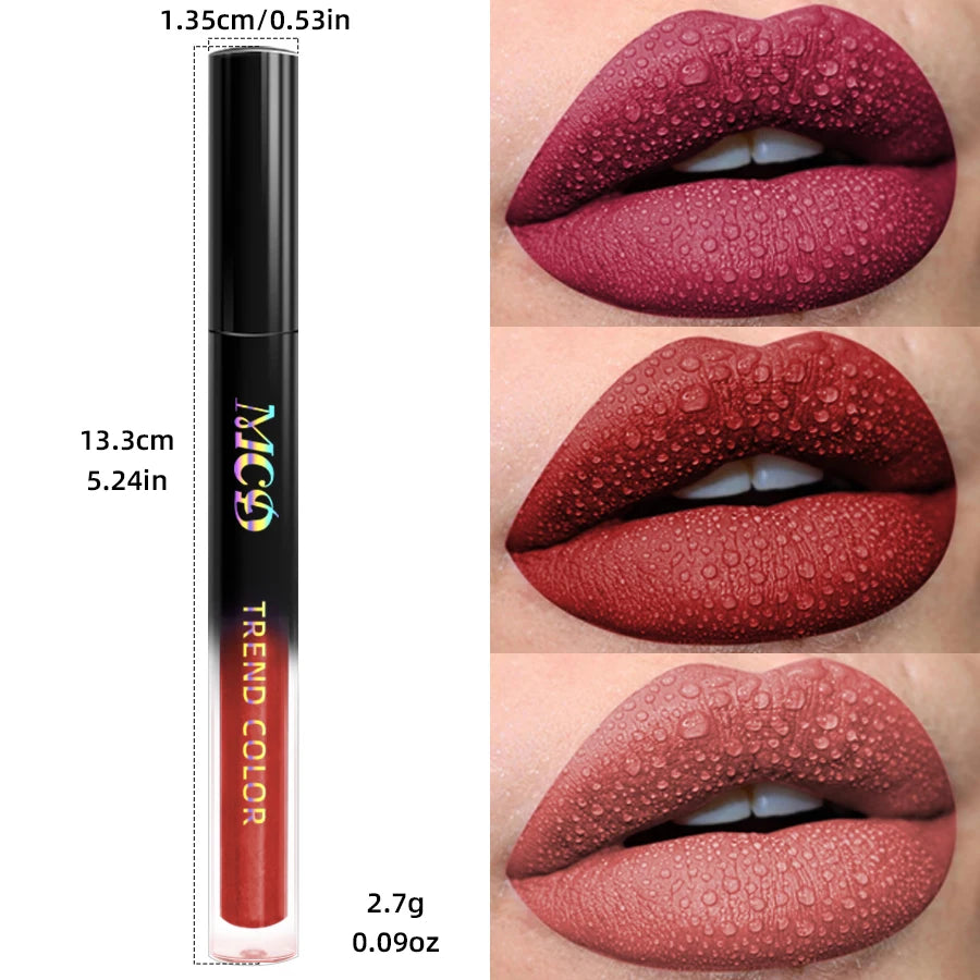 19 colors Matte Velvet Lip Gloss Waterproof Liquid Lipstick
